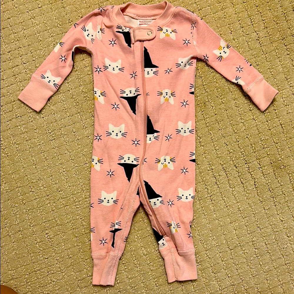 HA 60 Pink Cat Print Kids One Piece Jammies